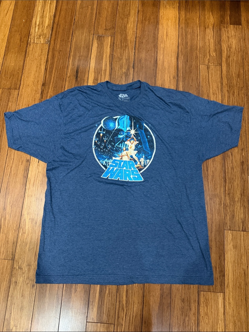 Star Wars Blue Graphic Tee with Space Scene 3XL